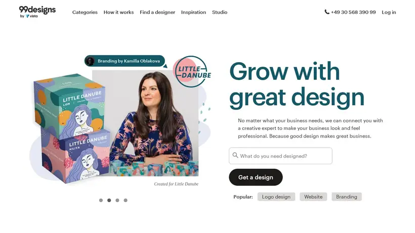 99Designs homepage screenshot