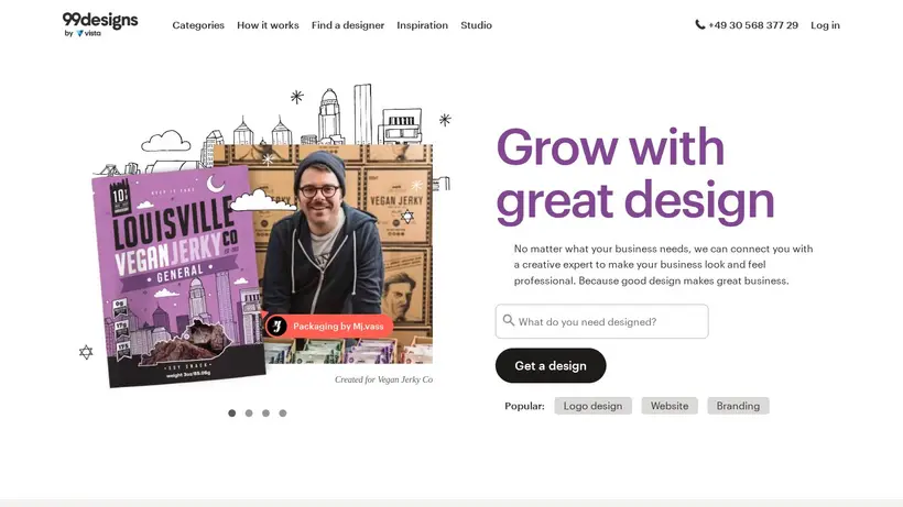 99Designs Netherlands homepage screenshot