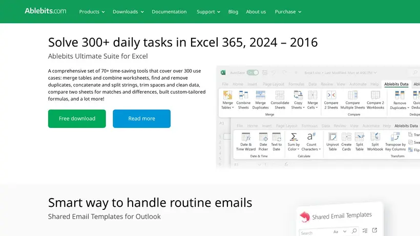 Ablebits homepage screenshot