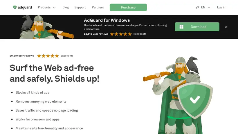 AdGuard homepage screenshot