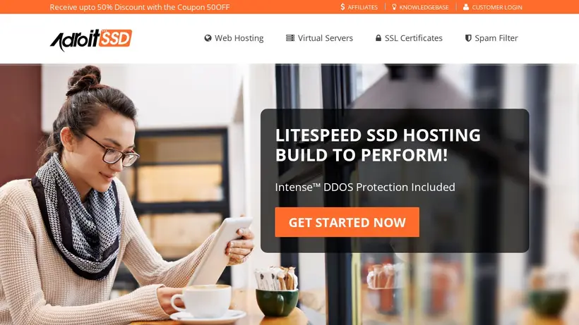 Adroit SSD homepage screenshot