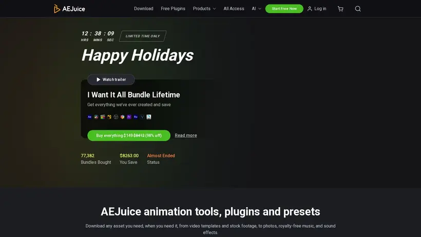 AE Juice homepage screenshot