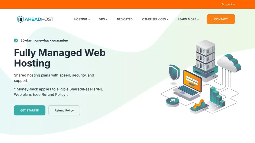Ahead Host LLC homepage screenshot