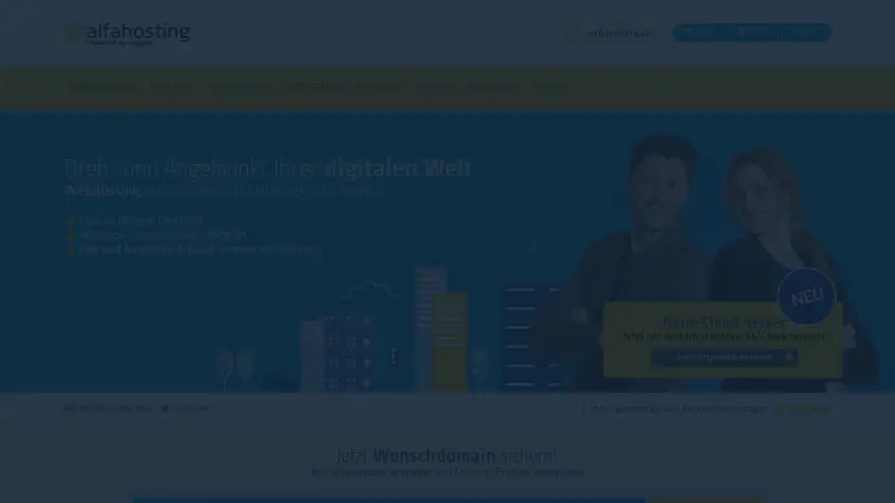 AlfaHosting homepage screenshot