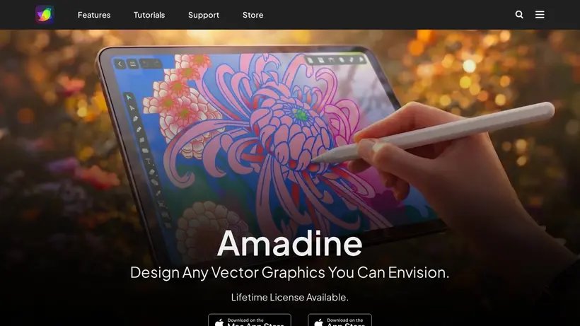 Amadine homepage screenshot