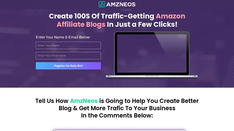 Amz Neos homepage screenshot