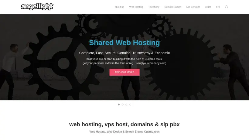Angel Light homepage screenshot