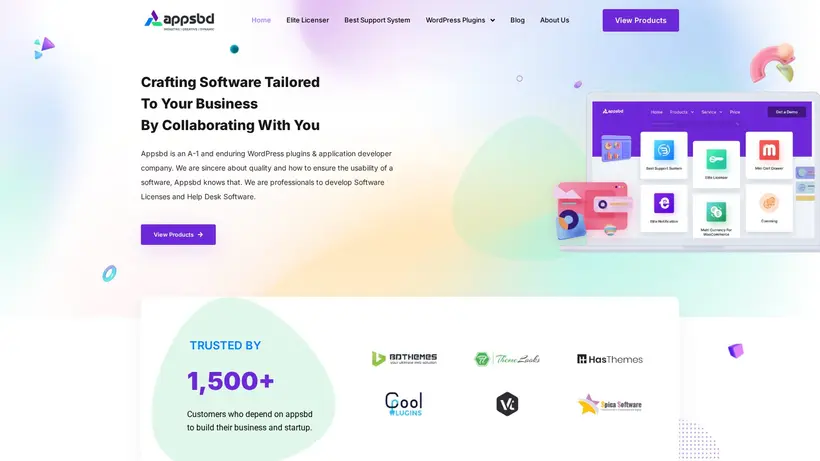 Appsbd homepage screenshot