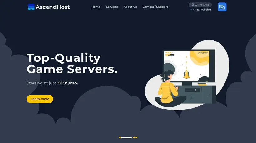 Ascend.host homepage screenshot