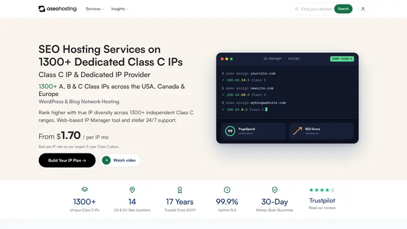 ASEOHosting homepage screenshot