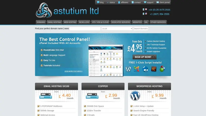 Astutium homepage screenshot