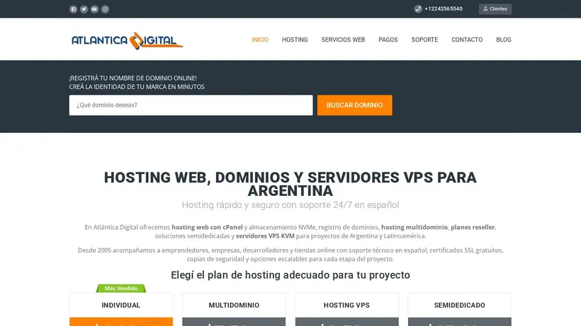Atlantica Digital homepage screenshot