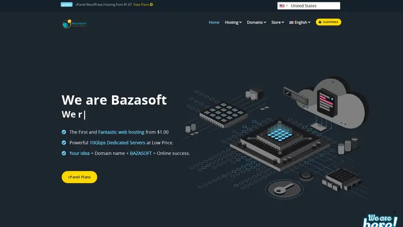 Bazasoft homepage screenshot