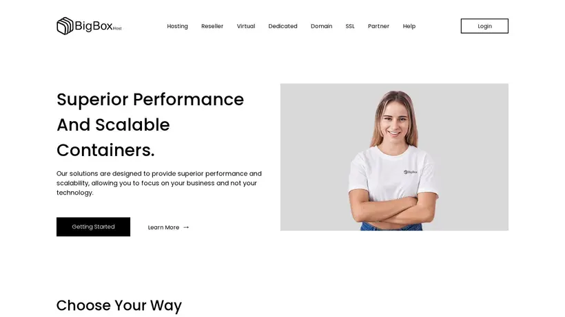 Big Box Host homepage screenshot
