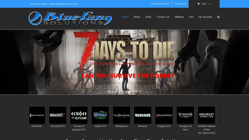 Blue Fang Solutions homepage screenshot