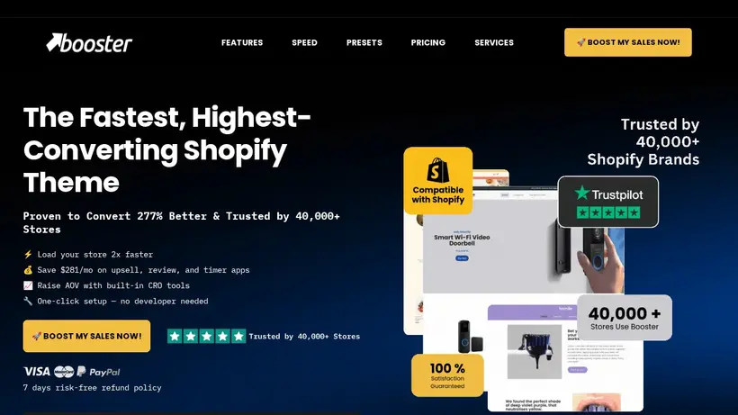 Booster Theme homepage screenshot