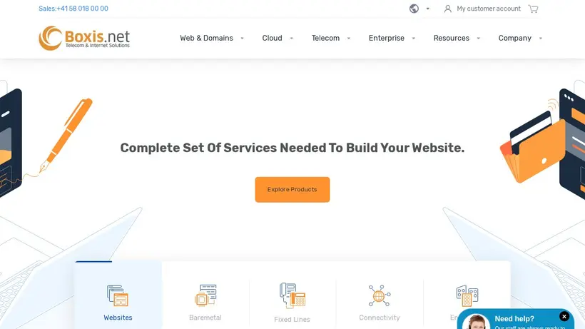 Boxis homepage screenshot
