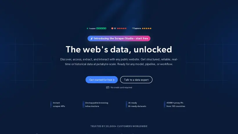 Bright Data homepage screenshot