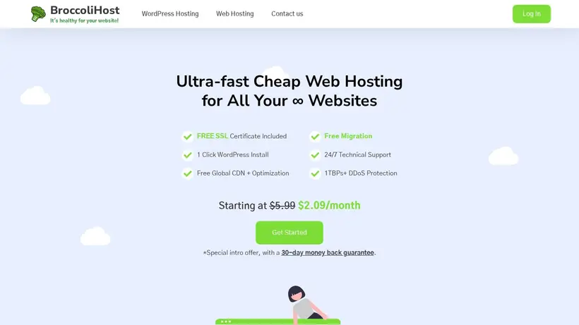 Broccoli Host homepage screenshot