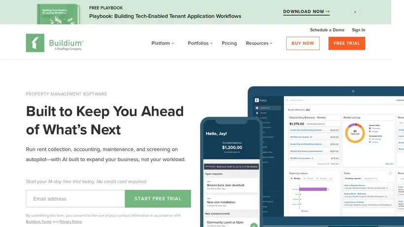 Buildium homepage screenshot