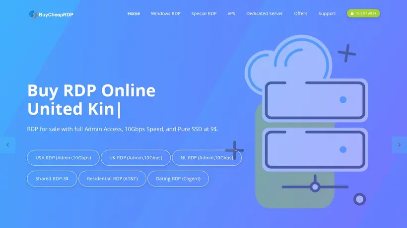 Buy Cheap RDP homepage screenshot