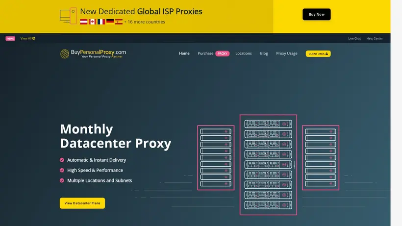 Buy Personal Proxy homepage screenshot