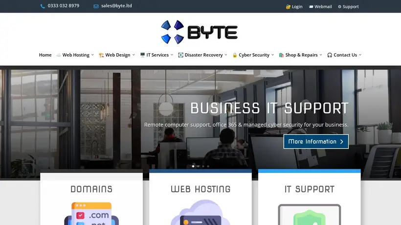 BYTE Internet homepage screenshot