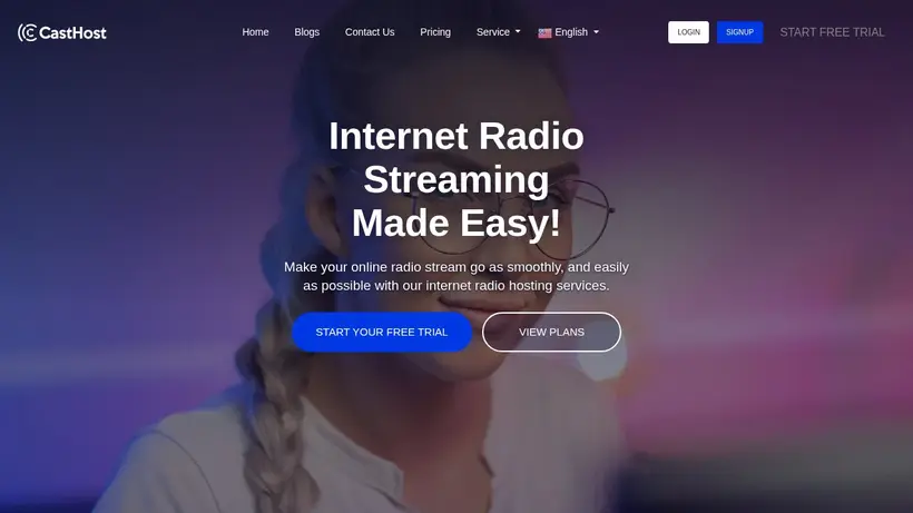 Cast Host homepage screenshot