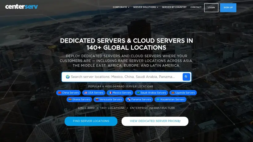 CenterServ homepage screenshot