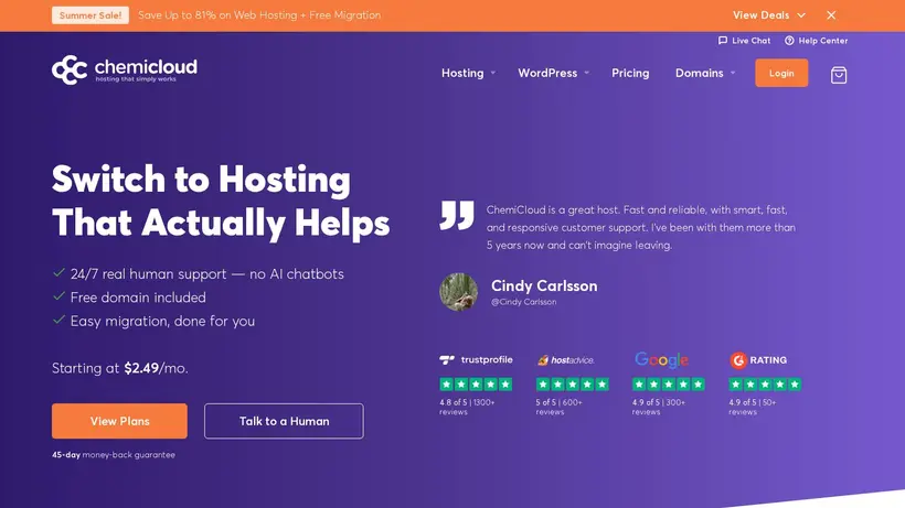 ChemiCloud homepage screenshot