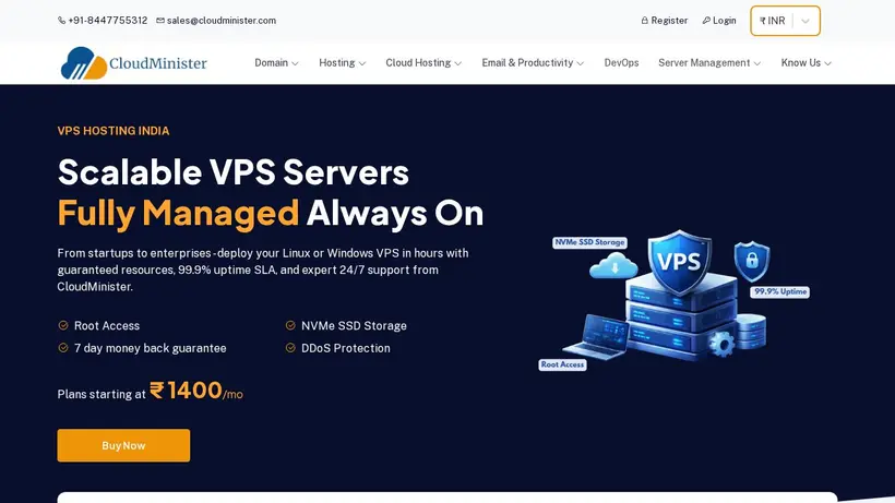 Cloud Minister homepage screenshot