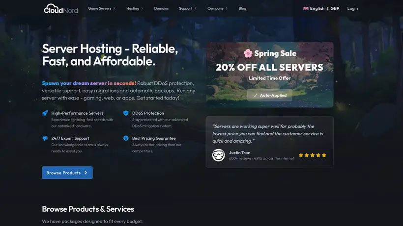 CloudNord homepage screenshot