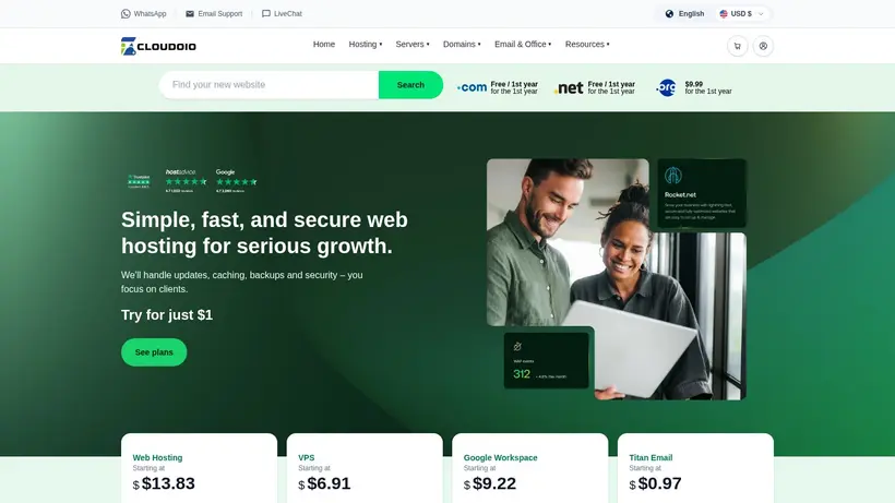 Cloud Oio homepage screenshot