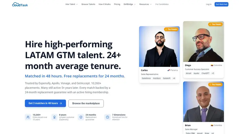 Cloud Task homepage screenshot