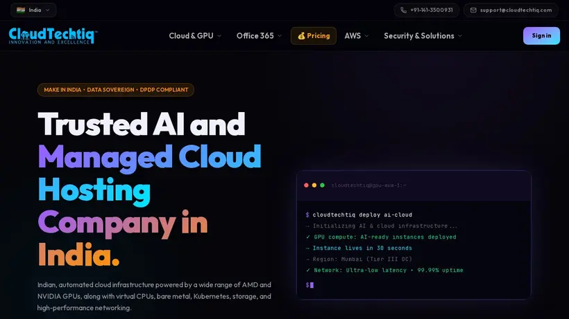 Cloud Techtiq homepage screenshot
