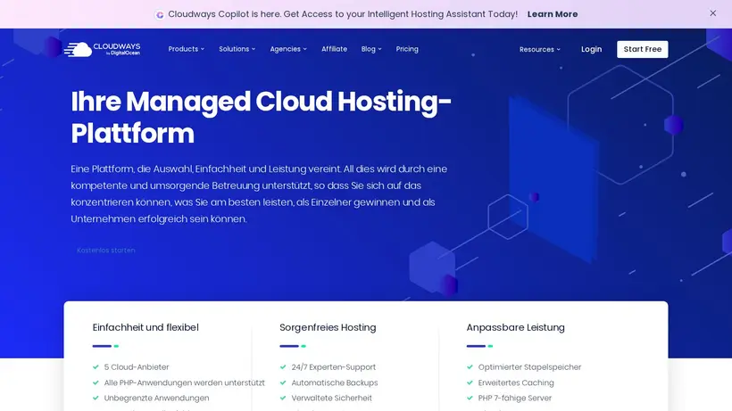 CloudWays homepage screenshot