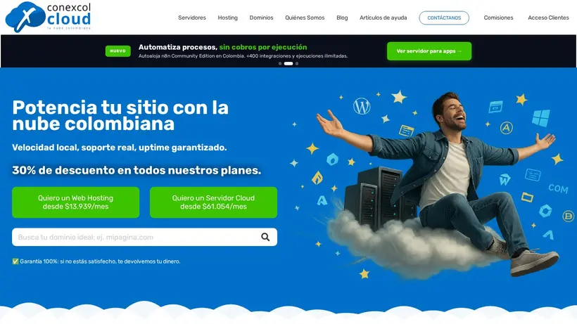Conexcol homepage screenshot