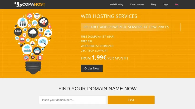 Copa Host homepage screenshot