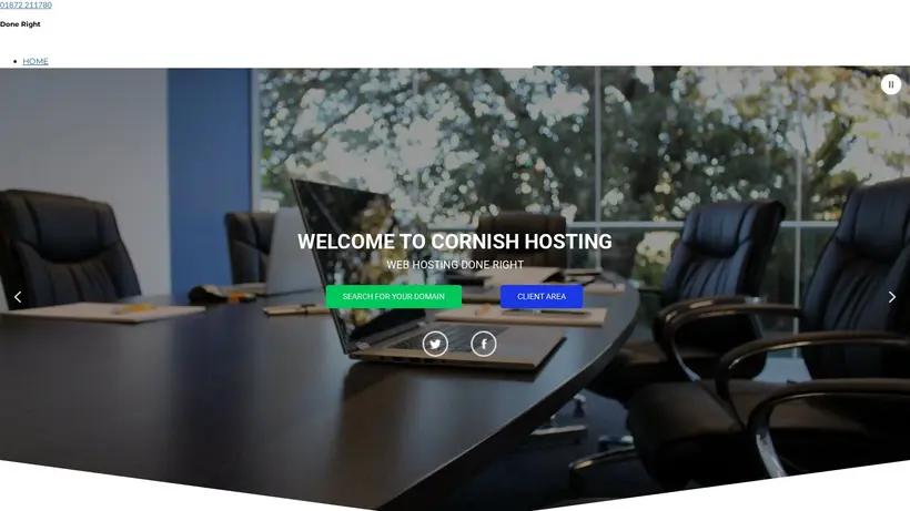 Cornish Hosting Company homepage screenshot