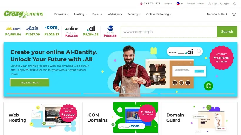 Crazy Domain Philippines homepage screenshot