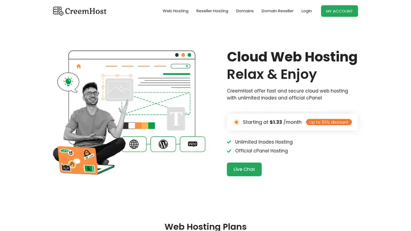 Creem Host homepage screenshot