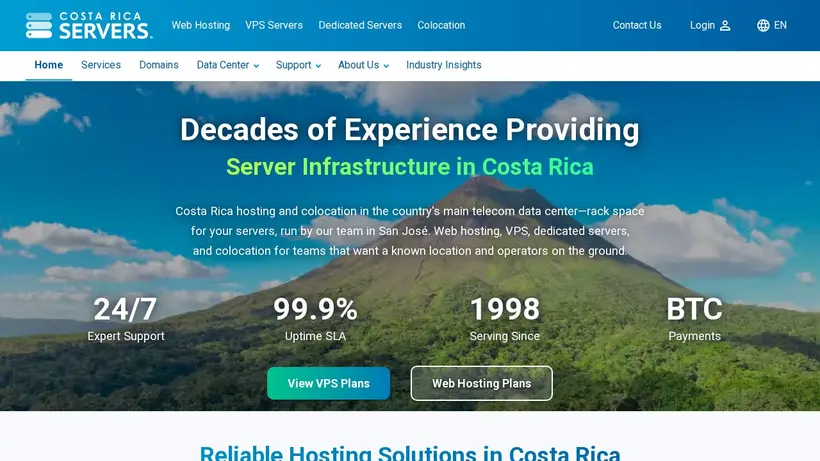 CR Servers homepage screenshot