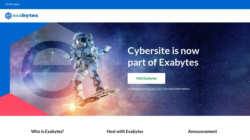 Cybersite.com.sg homepage screenshot
