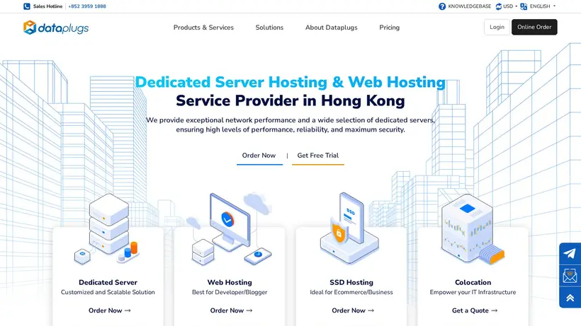 DataPlugs homepage screenshot