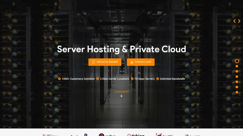 Dedicated Solutions homepage screenshot