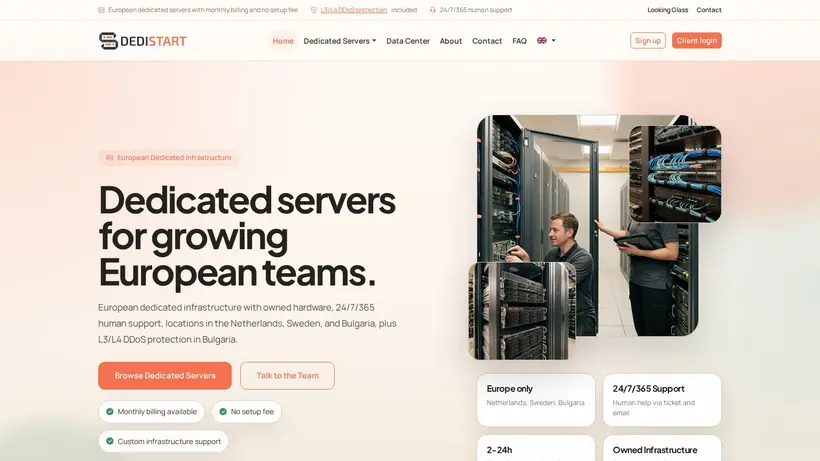 Dedi Start homepage screenshot