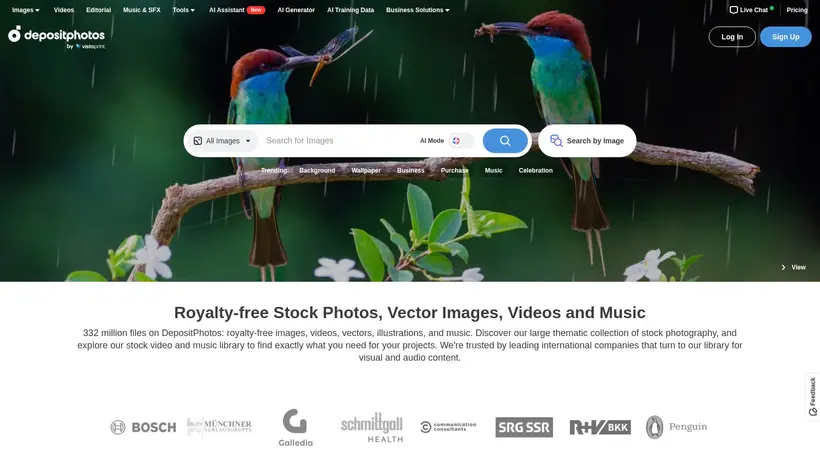 DepositPhotos homepage screenshot
