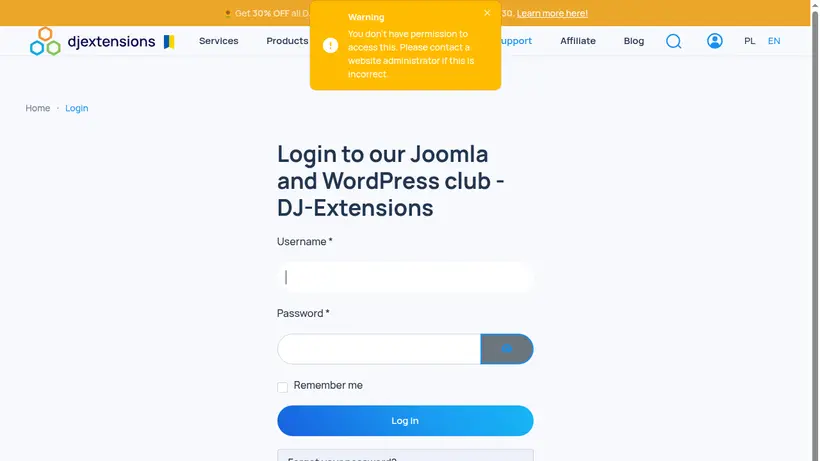 Dj Extensions homepage screenshot