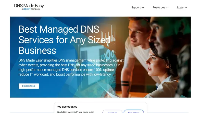 DNS Made Easy homepage screenshot