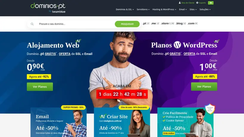 Domínios PT homepage screenshot